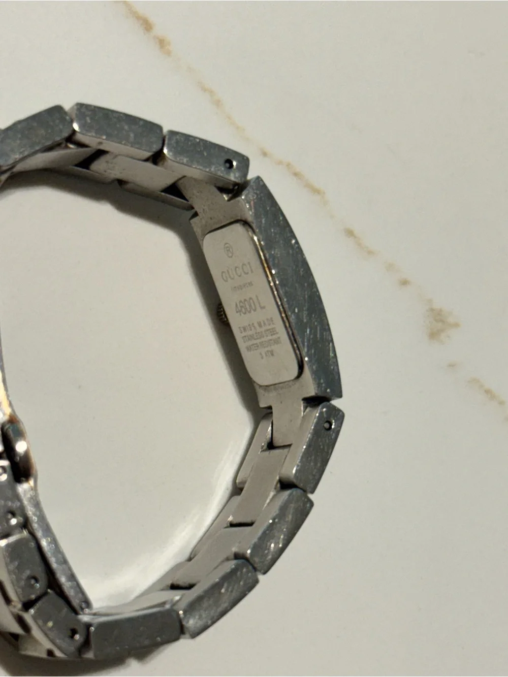 Gucci Vintage Silver Tone Women’s Bracelet Watch with Crystal Accents